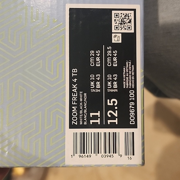 Men's Nike Zoom Freak 4 TB, White/Black-White. Size 11 - Picture 3 of 11